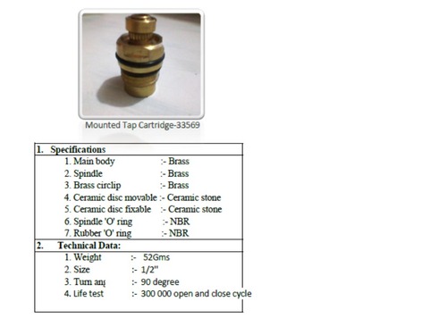 Mounted Tap Cartridge