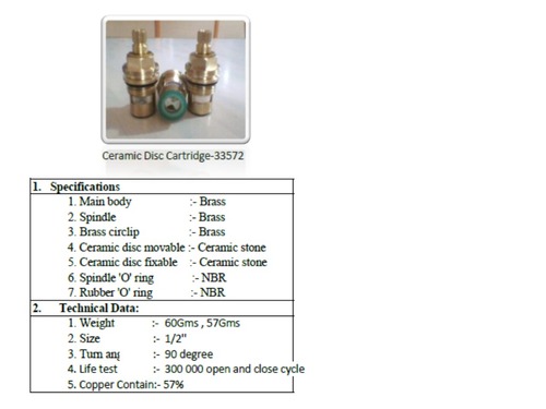 Brass Ceramic Disc Cartridge