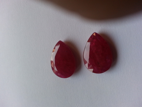 RUBY - 5-7 mm Pear Ruby Pair Dark Red Untreated Good Quality Gemstones