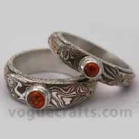 Ring - Sterling Silver 6-10, 6 mm Band, Polished Finish, Carnelian Gemstone Accent, Handcrafted Elegant Design