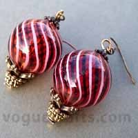 Earings - Glass Metal, 15mm Diameter, Pink | Elegant Dangle Hook, Lightweight, Durable, Unique Style