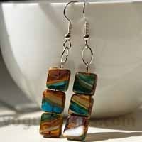 Earings - Shell & Metal, 2x1 Inches, Brown | Elegant Style, Unique Design, Lightweight Comfort