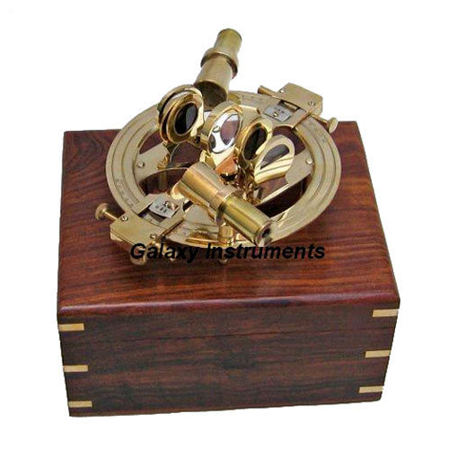 Solid Brass Round Sextant Double Telescope