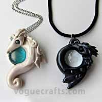 Pendants - Polymer Clay, 2-3 cm, White & Black | Elegant Design, Durable, Lobster Clasp