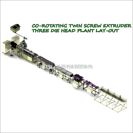 Twin Screw Extruder Three Die Head