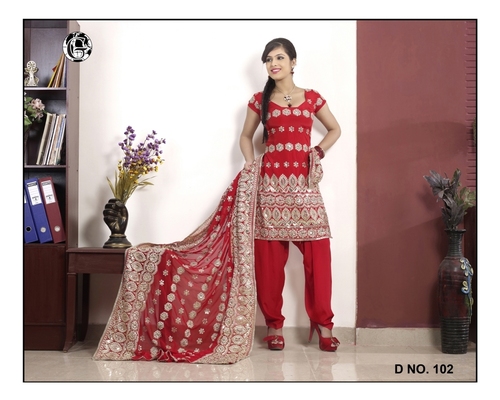 Bridal Wear Suits - Silk Blend, Red, Custom Size | Elegant Design, Hand/Machine Embroidery, Perfect Stitching, Trendy Style