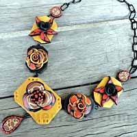 Necklace - Polymer Clay, 18 Inches, Orange | Handmade, Durable, Elegant Look, Stylish Accessory