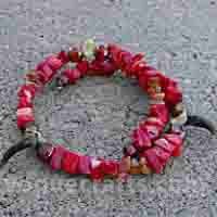 Bracelet - Coral Metal, 6-8 Inches, Red | Stylish Accessory, Durable, Unique Design, Comfortable Wear, Eye-Catching
