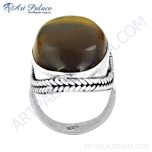Valuable Large Tiger Eye Gemstone Silver Rings