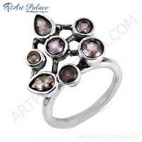 Unique Style Amethyst Gemstone Silver Ring