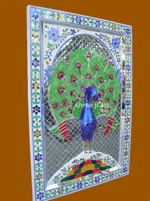 Glass Inlay Work Peacock