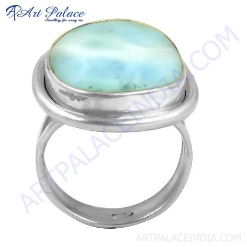 Ravishing Larimar Gemstone Sterling Silver Ring