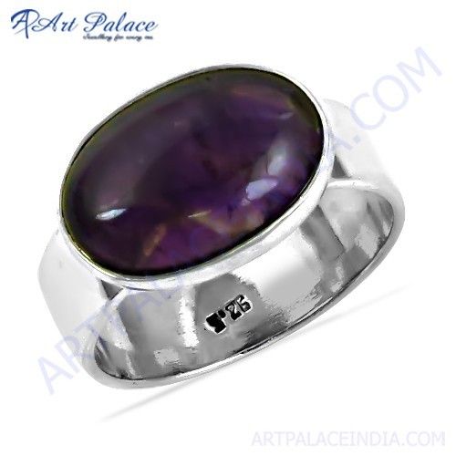 Fashion Accessories Amethyst Gemstone Silver Ring