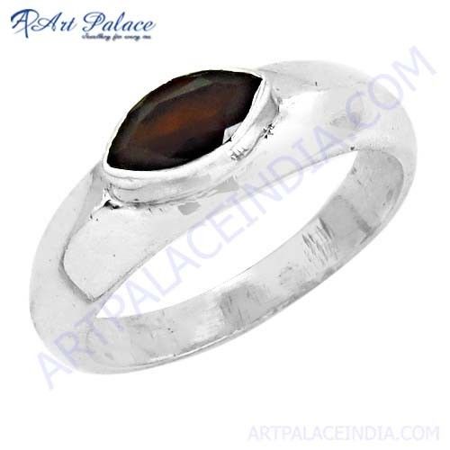 Elegant Fancey Garnet Gemstone Silver Ring, 925 Sterling Silver Jewelry