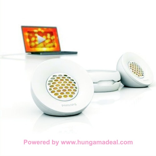 Philips Notebook Speakers SPA3251/97 - USB 2.0, 3.5mm Stereo, Amplified 2-Satellite Portable Audio, Plug & Play, PC/Mac Compatible