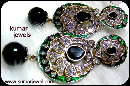 Antique enamel earring