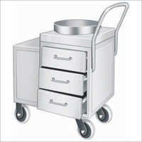 Tea Snacks Trolley - Stainless Steel, 900x600x900 Mm | Three Drawers, Heavy Duty Wheels, Ideal For Hotel Tea/snack Service