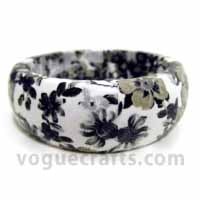Bangles - Resin, 70-80mm Diameter, White | Floral Design, Lightweight, Comfortable Fit