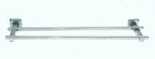 Double Towel Rod - Metal 2ft Silver, Two Bars | Space Saving, Easy Install, Rust Resistant