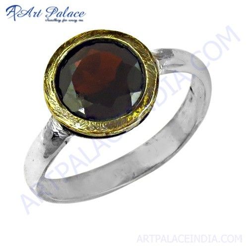 Elegant Fashion Garnet Gemstone Silver Ring