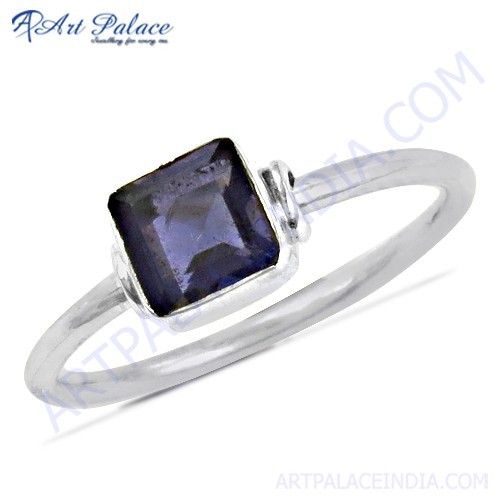 Pretty Iolite Gemstone Silver Ring