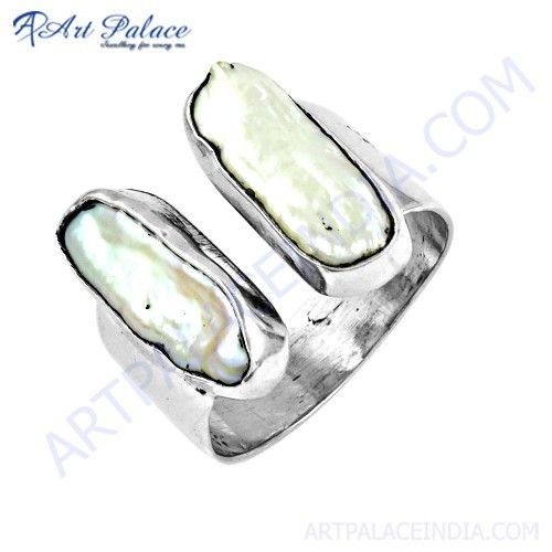 Expensive Pearl Gemstone Silver Ring