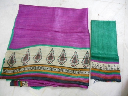 fine tussar silk suits with worli prints