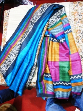 fine tussar silk sarees with worli prints