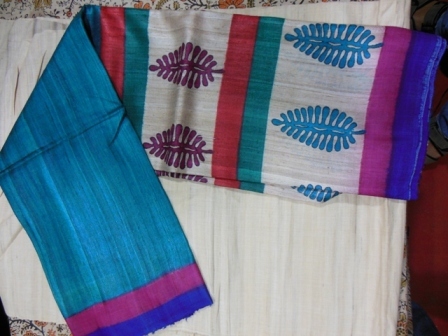 Gitcha  tussar silk sarees with worli prints