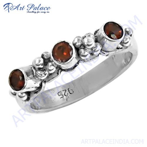 Popular Design Garnet Gemstone Silver Ring,