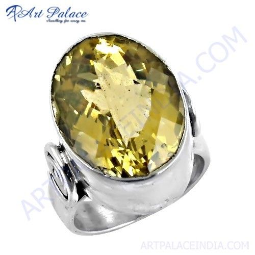 Ultimate Citrine Gemstone Silver Ring, 925 Sterling Silver Jewelry