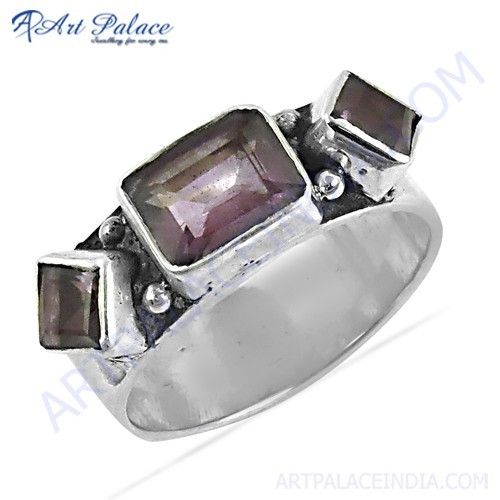 Fashion Accessories Amethyst Gemstone Silver Ring