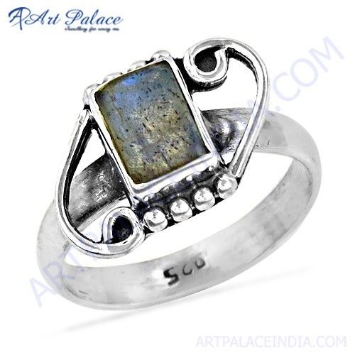 New Antique Labradorite Gemstone Silver Ring