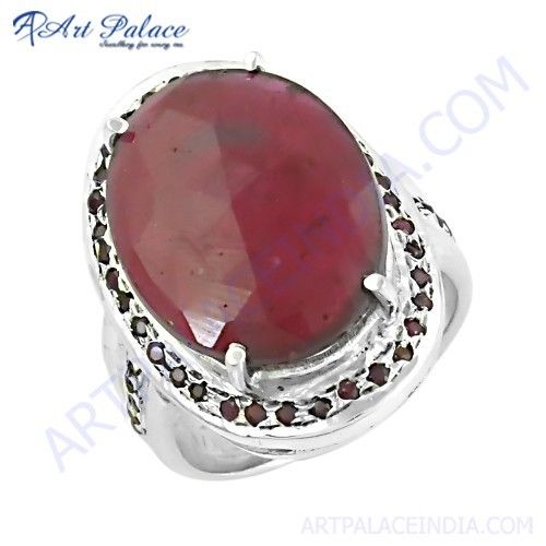 Fabulous Ruby Gemstone Silver Ring