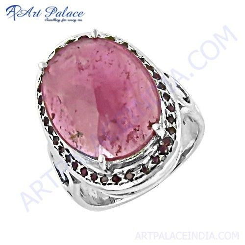 Unique Beautiful Ruby Gemstone Silver Ring