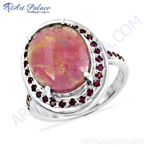 Delicate Antique Ruby Gemstone Silver Engagement Ring