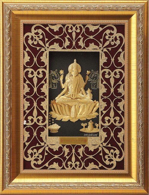 Golden Laxmi 3D Small Carving