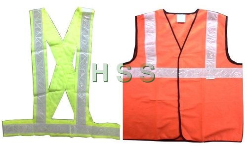 Safety Jacket - Polyester, One Size, Orange | High Visibility, Reflective Strips, Hook & Loop Fastening