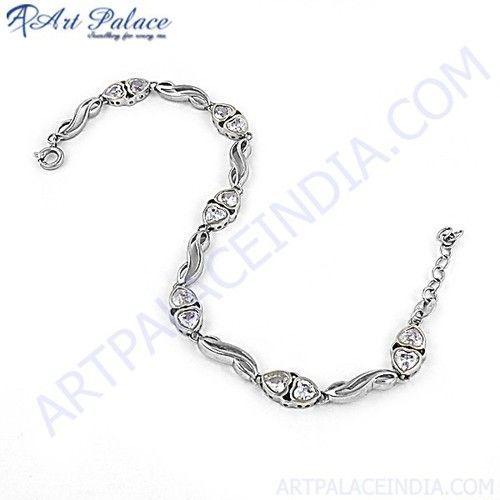 Hot Sale Fashion Cubic Zirconia Gemstone Silver Bracelet