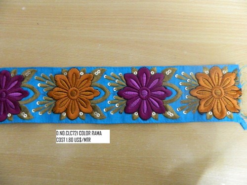 Coloured Embroidered Lace
