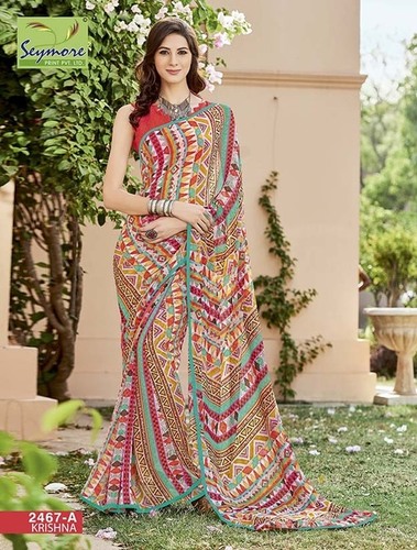 Multi Color Sarees - Georgette Fabric, Printed Pattern | Elegant Appearance, Beautiful Designs & Vivid Color Combinations