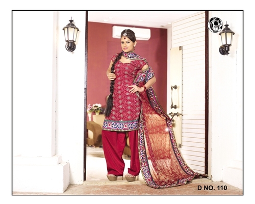 Fancy Cotton Dress Materials - Cotton, 44 Inches, Maroon | Soft Texture, Vibrant Colors, Durable Fabric, Easy Wash