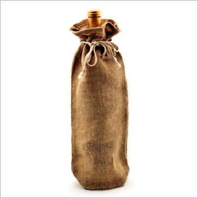 Jute Wine Bottle Holder - Jute, 12x4 Inches, Brown | Eco-Friendly, Durable, Stylish, Protective, Reusable, Drawstring Closure