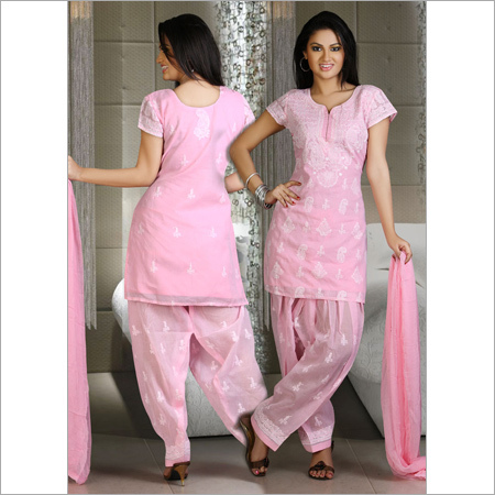 Pink Color Chikan Salwar Suit