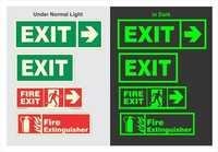 Fire Exit Signs - Multi Color, 254-381mm Length, 127-254mm Width | Adhesive Sticker, Permanent Lighting, Clear And Understandable Design