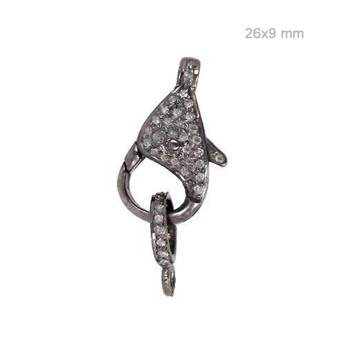 Diamond Pave Lobster Lock Pendant Finding