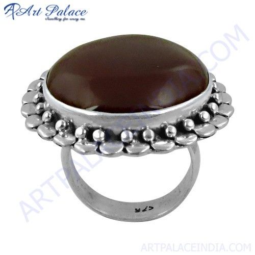 Hot Luxury Carnelian Gemstone Silver Ethnic Ring