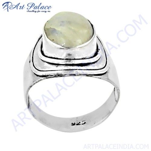 Fashion Accessories Rainbow Moonstone Gemstone Silver Ring, 925 Sterling Silver Jewelry