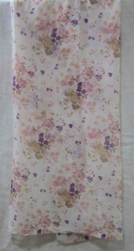 Cream Floral Printed Cotton Scarves