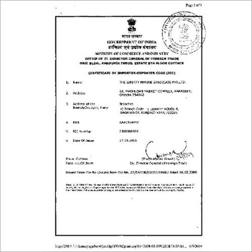 Import Export Certificate(IEC)